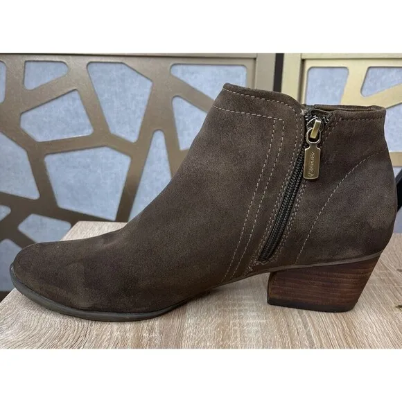 Blondo Valli Ankle Boots Booties Brown Suede Leather Wm Sz 11 M Block Heel Low