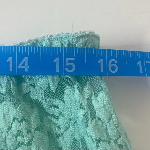 Free People All Day Lace Flare Pants Turquoise Blue Large