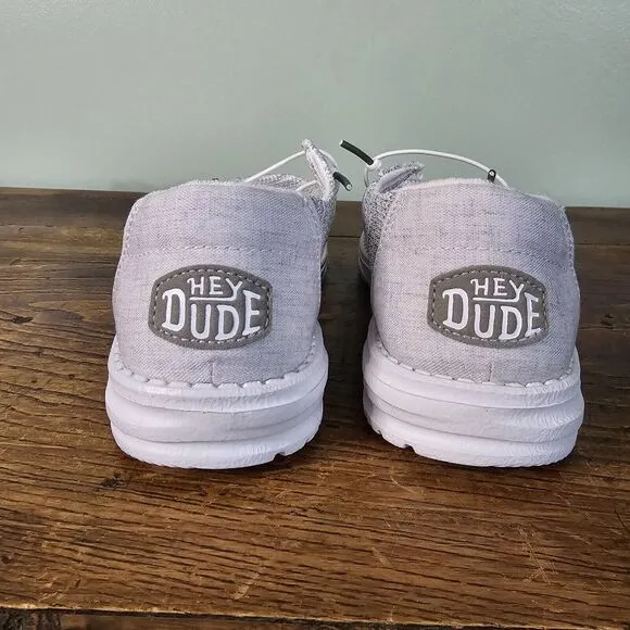 Hey Dude Womens Wendy Sox Glacier Gray Slip On Loafers Womens Size 8