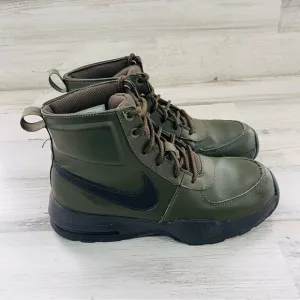 Nike Boys Size 6.5Y Air Max Goaterra 2.0 High Top Lace Up Boots In Army Green