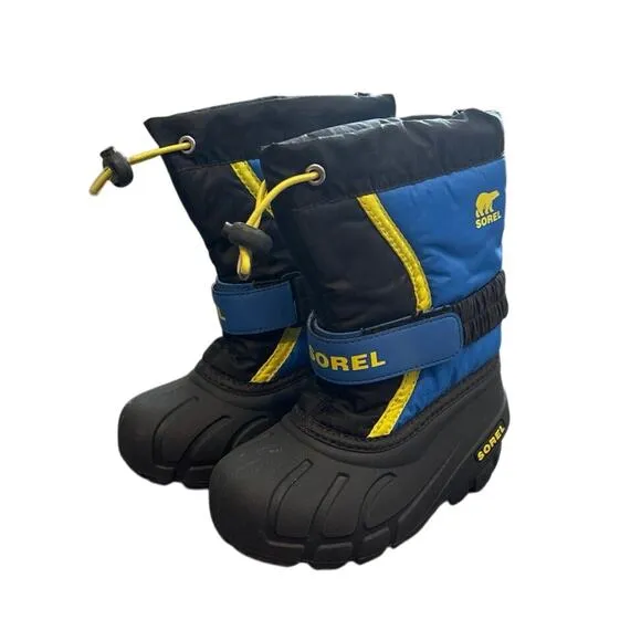 Sorel Flurry Children’s Boot In Black Super Blue Size 9