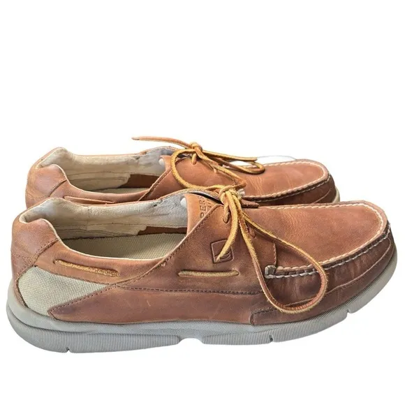 Sperry Top-Sider Mens Boat Deck Shoe Brown Leather Sz 11 Classic Preppy Nautical