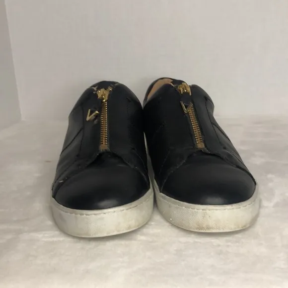 VIONIC Black Leather Zipper Slip On Comfort Shoes Splendid Ellis Women's Size 7